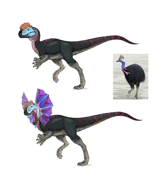 Dino Design Sheet_dilophosaurus_colour